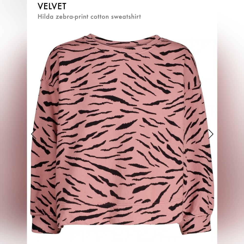 Velvet Pink and Black Animal Print Top, Size XS 100% Cotton